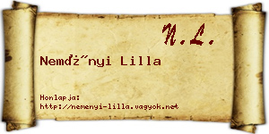Neményi Lilla névjegykártya